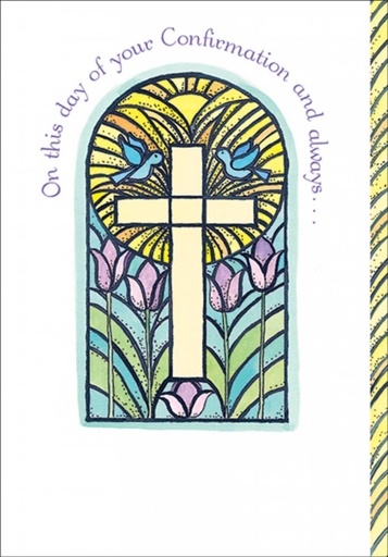Stained Glass Confirmation Card-C2619C extra
