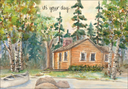 Quaint Cabin Birthday Card extra