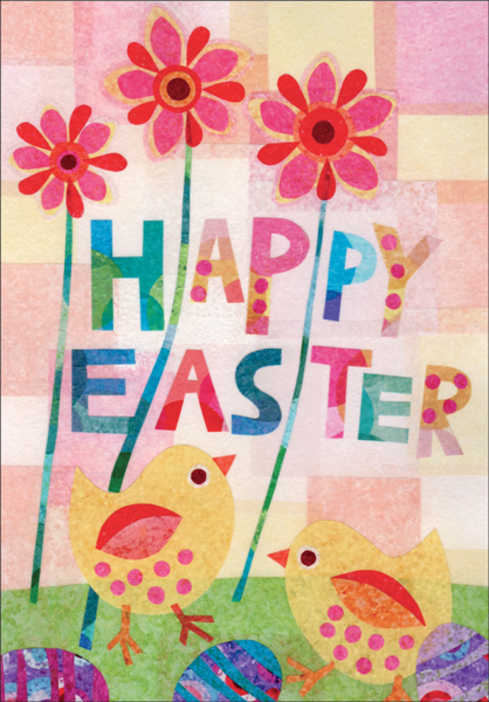 Flowers and Chicks Easter Card extra