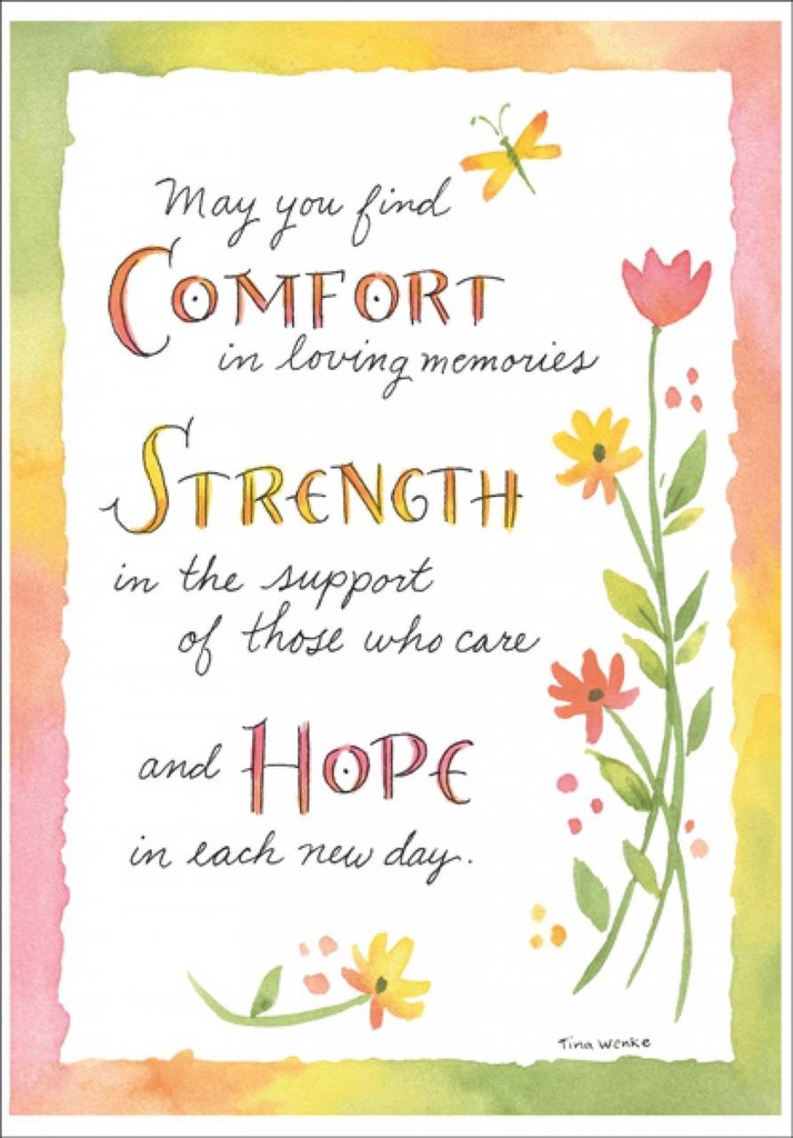 Comfort, Strength, Hope, Sympathy Card-SU215 extra