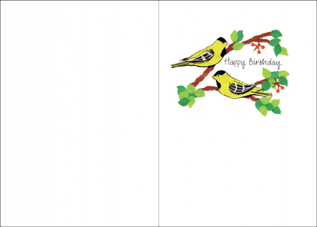 Nature and Birds Birthday Card-B117 extra
