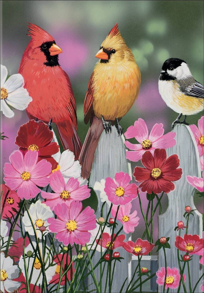 Birds and Flowers Blank Card extra