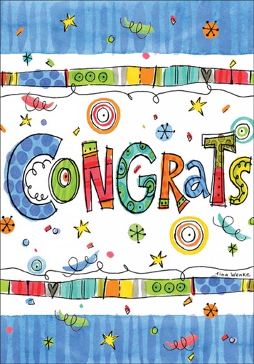 Colorful Congrats Card-CU429 extra