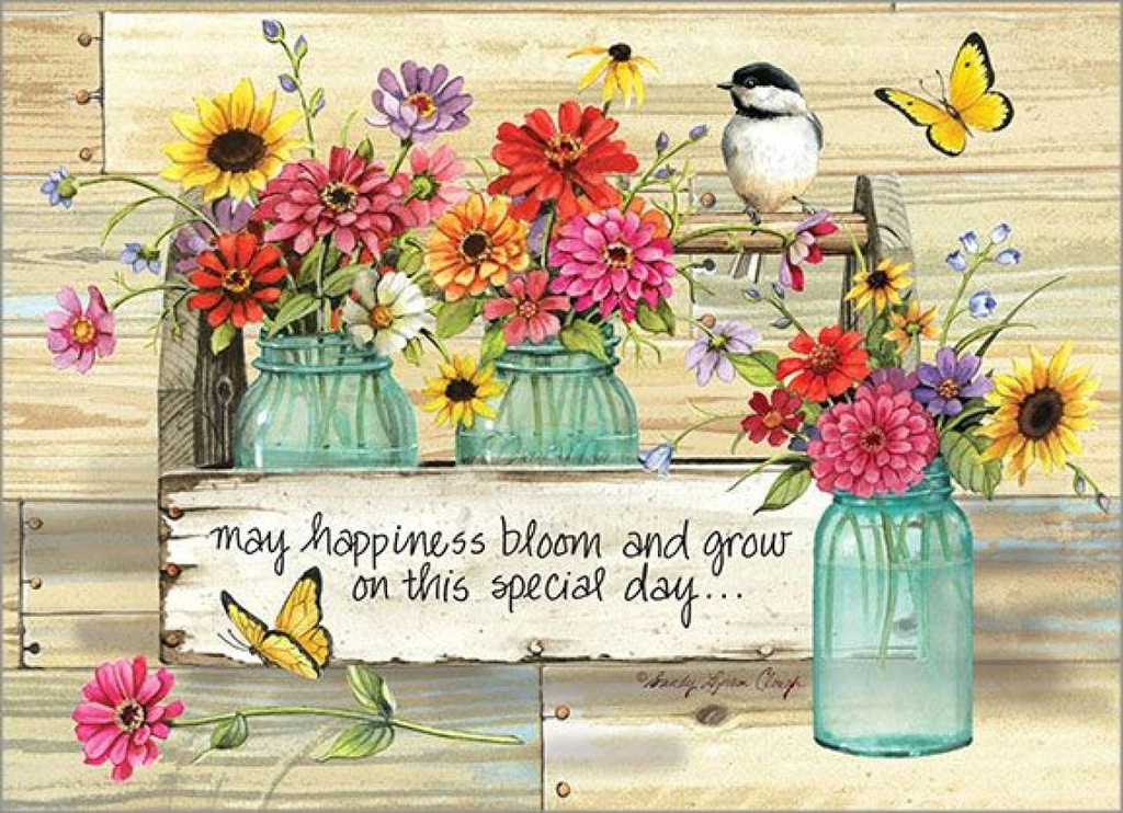 Mason Jar Floral Birthday Card extra