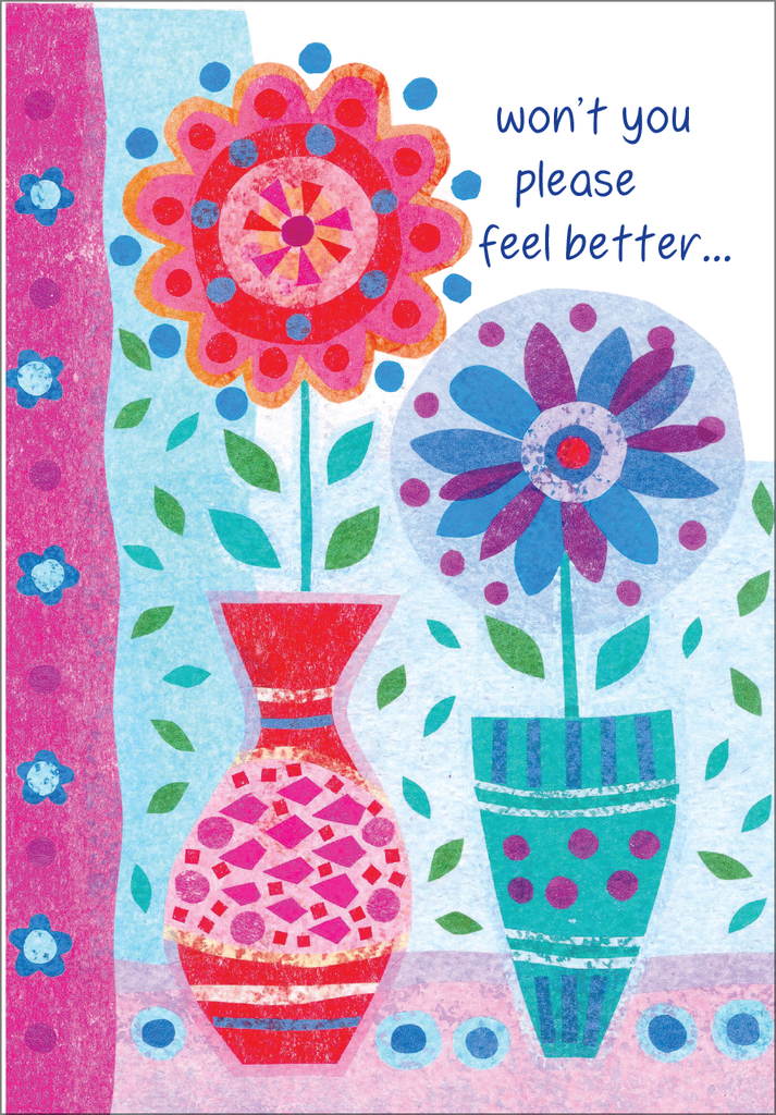Two Flowers Get Well Greeting Card-GW5506 extra