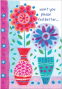 Two Flowers Get Well Greeting Card-GW5506 extra