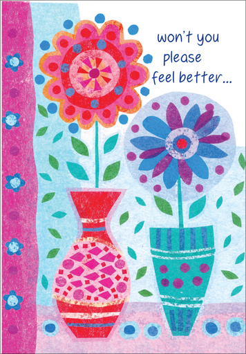 Two Flowers Get Well Greeting Card-GW5506 extra