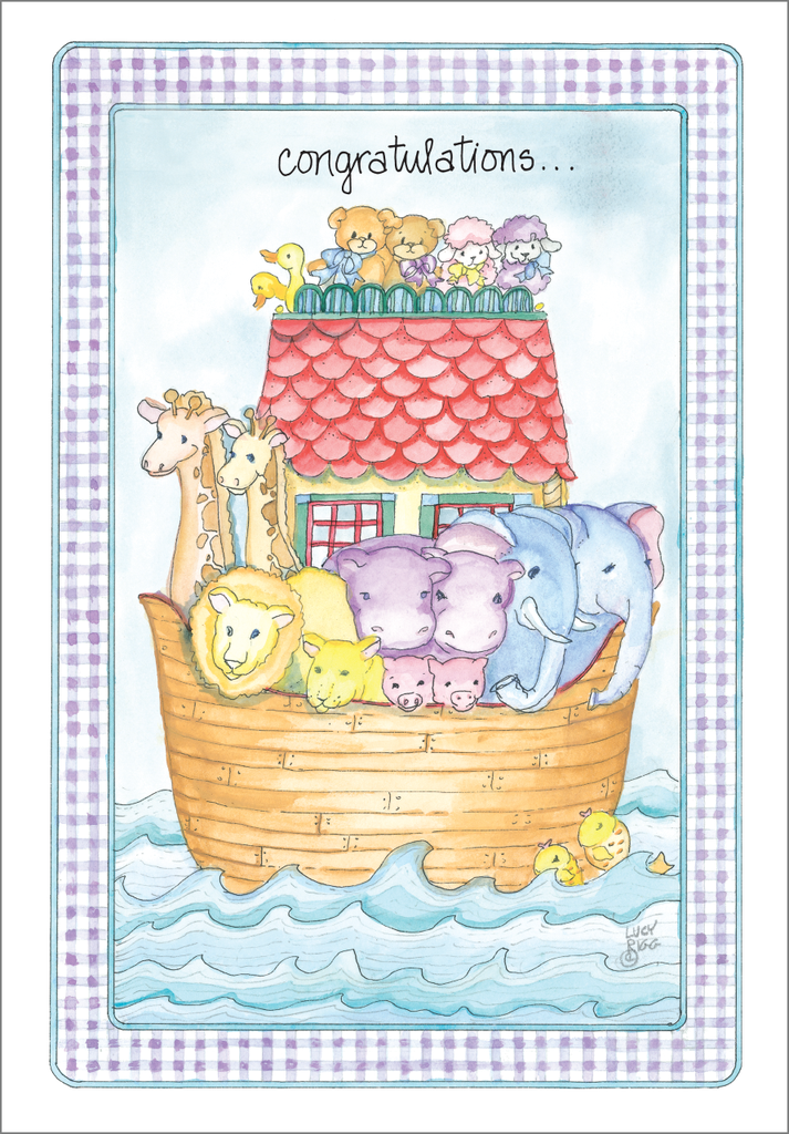 Noah's Ark Baby Greeting Card-BA2610 extra