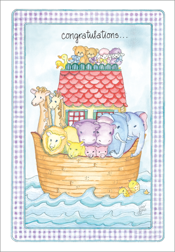 Noah's Ark Baby Greeting Card-BA2610 extra