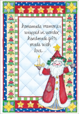 Quilting Santa Christmas Cards, Box of Cards extra