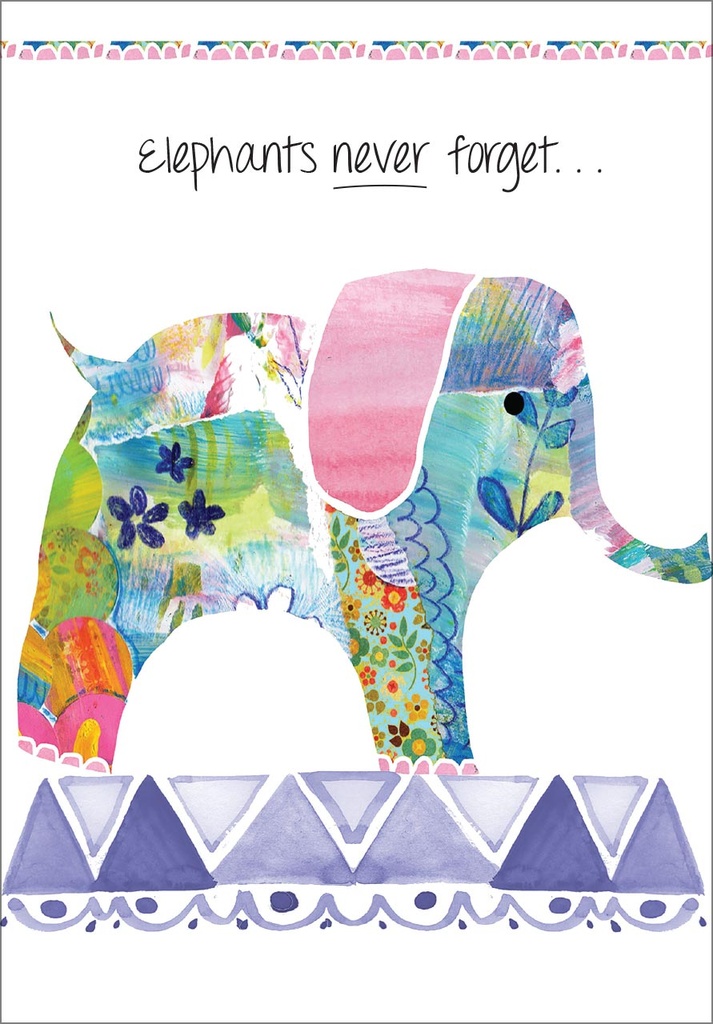 Elephants Belated Birthday Card extra
