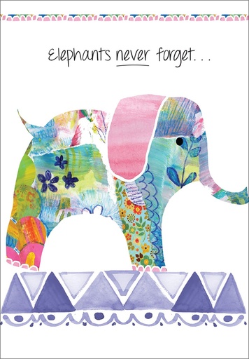 Elephants Belated Birthday Card extra