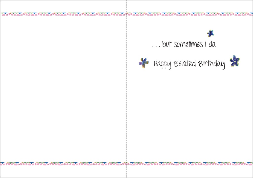 Elephants Belated Birthday Card extra