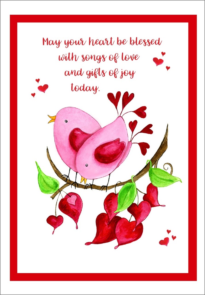 Birds Valentine's Day Card - VJ801 extra
