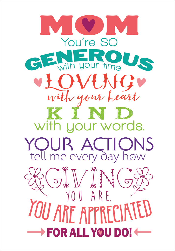 Appreciative Mother's Day Card extra