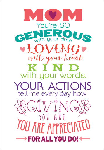 Appreciative Mother's Day Card extra