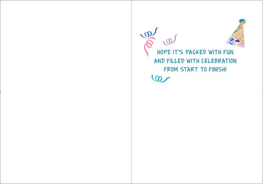 Balloons and Party Hats Birthday Card extra