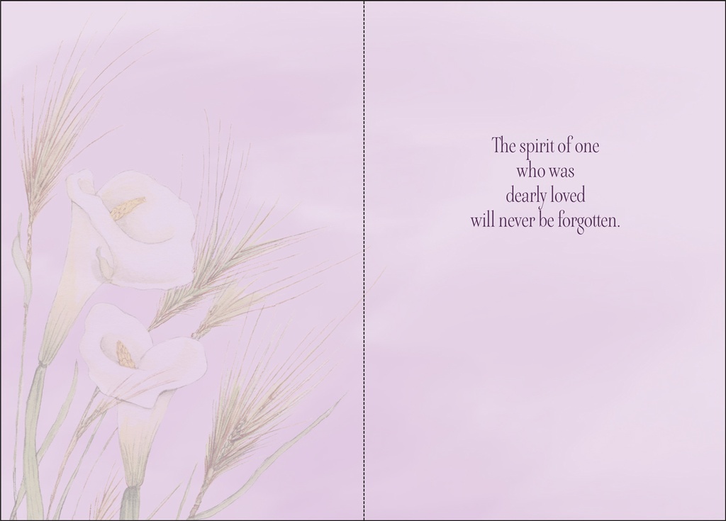 Calla Lily Sympathy Card extra