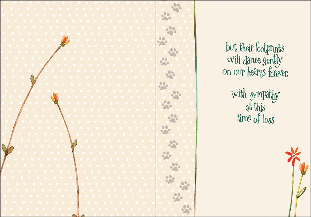 Gentle Footprints Pet Sympathy Card extra