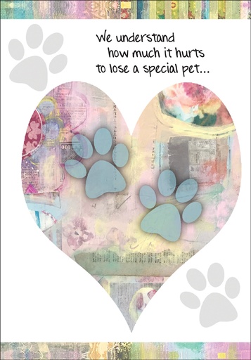 Loving Paws Pet Sympathy Card extra