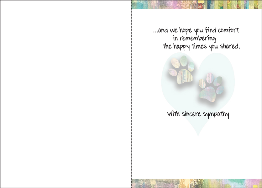 Loving Paws Pet Sympathy Card extra