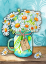 B115 Happy Birthday Daisies in Jar Greeting Card extra
