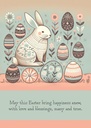 E44653 - Decorative Folk-Art Easter Bunny Card extra