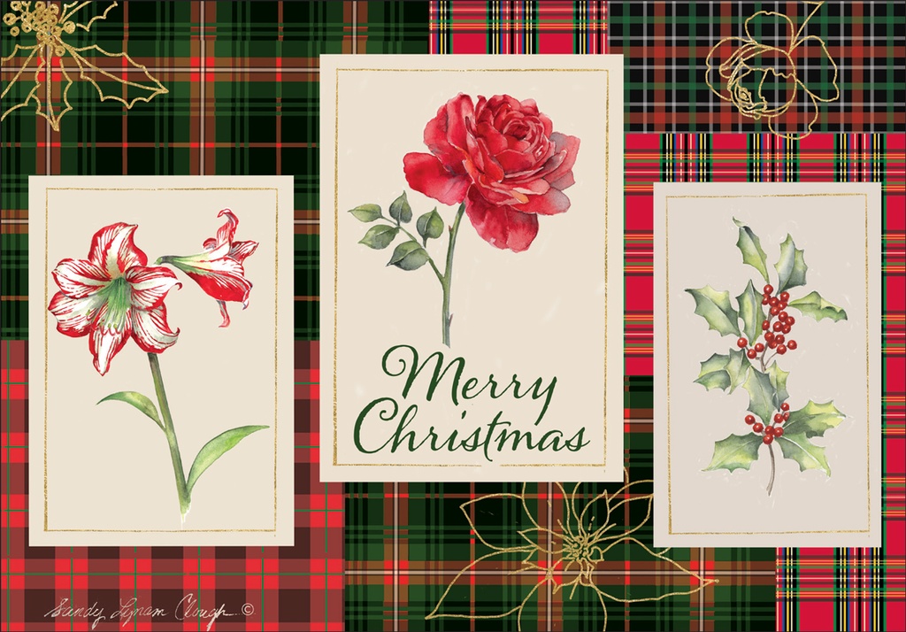 C3712 - Plaid and Patchwork Christmas Card¬†¬† extra
