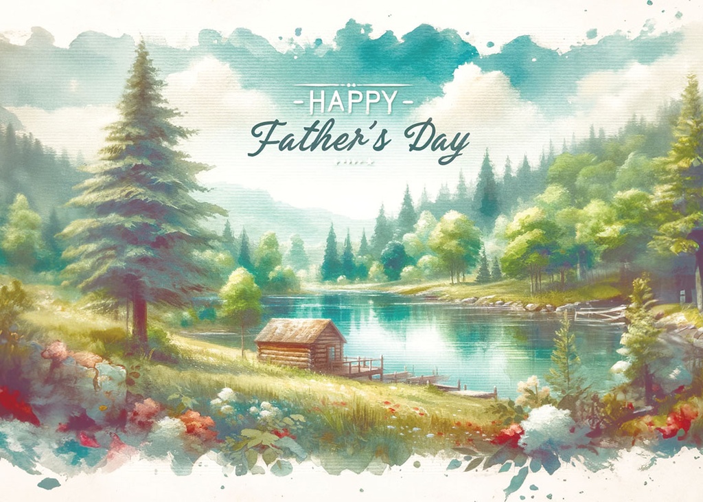 F44660 - Father's Day Lake Scene Greeting Card extra