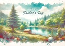 F44660 - Father's Day Lake Scene Greeting Card extra