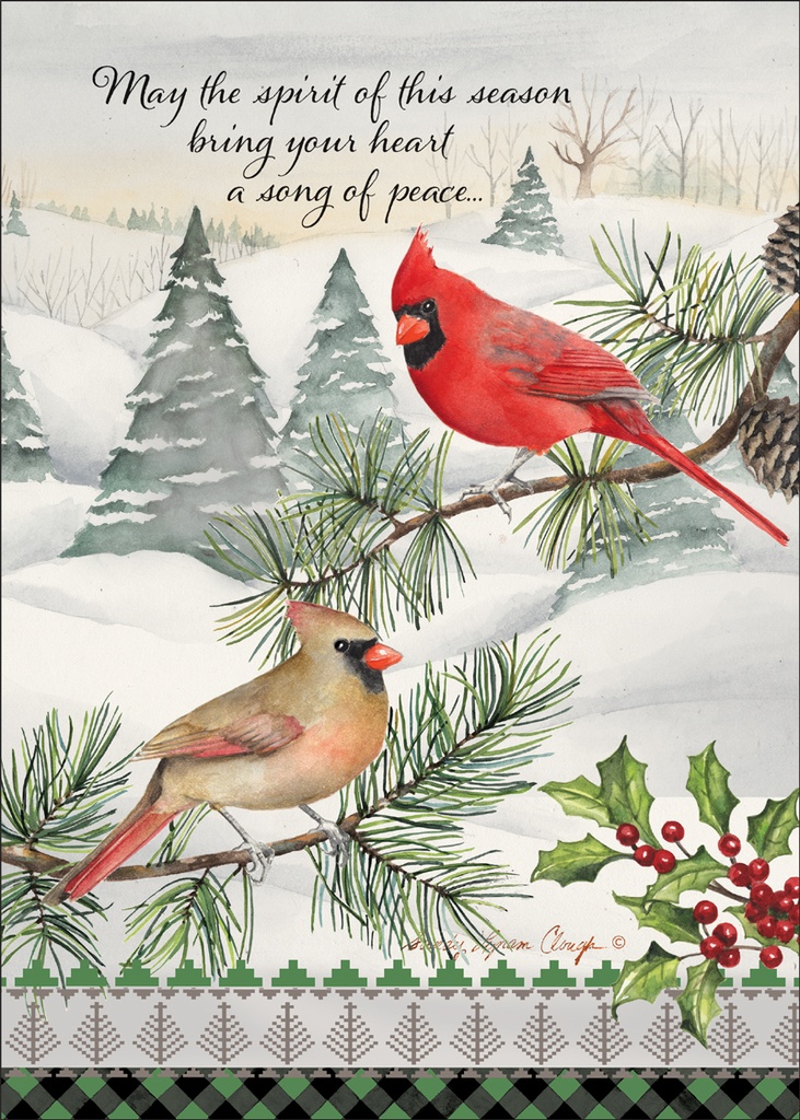 C3715 - Cardinals at Christmastime Card¬†¬† extra