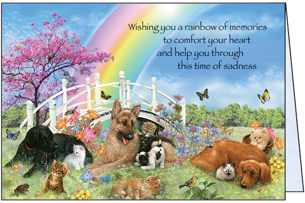 Rainbow Pet Sympathy Card - PU446 extra
