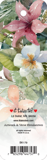 BK179 - Pause Here Tropical Flowers Bookmark extra