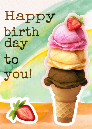 B108 Ice Cream Cone Birthday Surprise extra