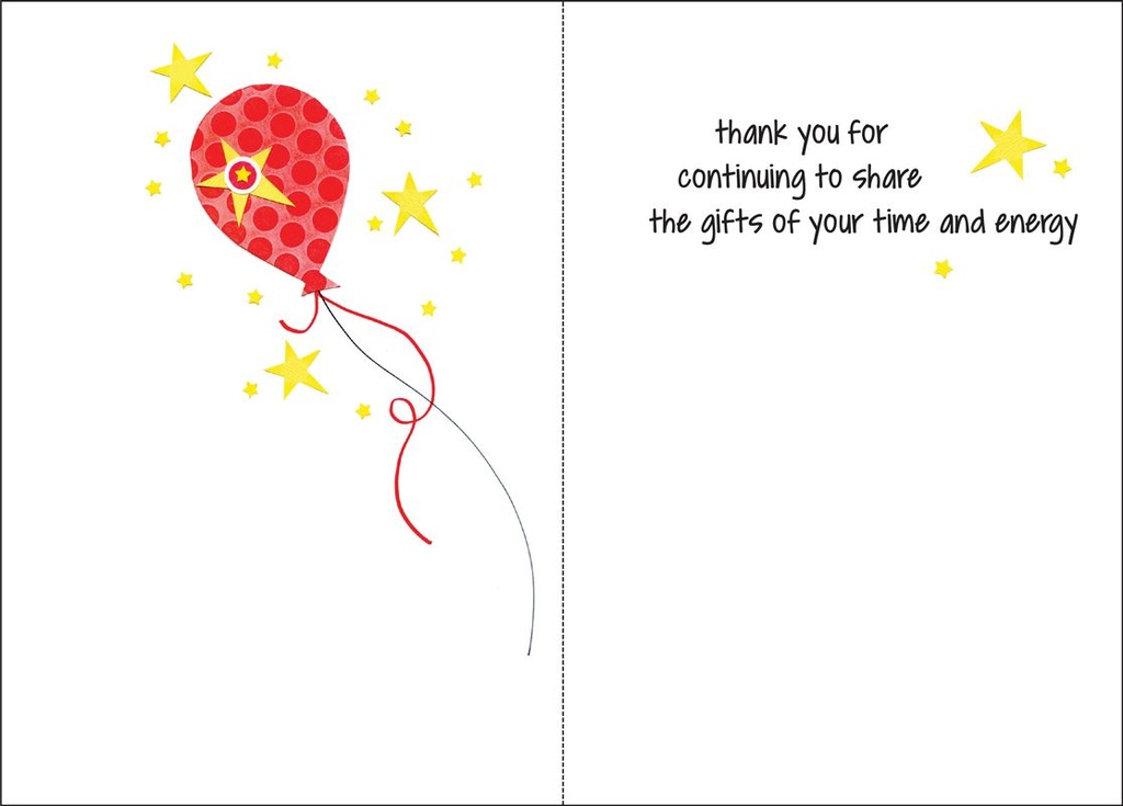 AH465V - Balloons Anniversary Card for Volunteers extra