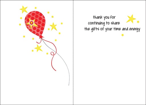 AH465V - Balloons Anniversary Card for Volunteers extra