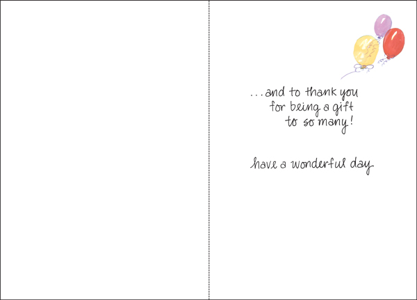 B4130V - Balloons Birthday Cards for Volunteers extra