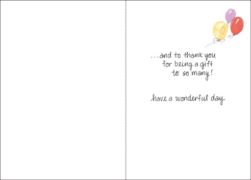 B4130V - Balloons Birthday Cards for Volunteers extra