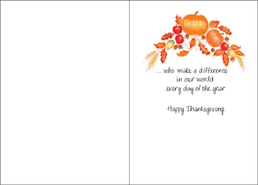 TGH885V - A Thoughtful Thanksgiving Card for Volunteers extra