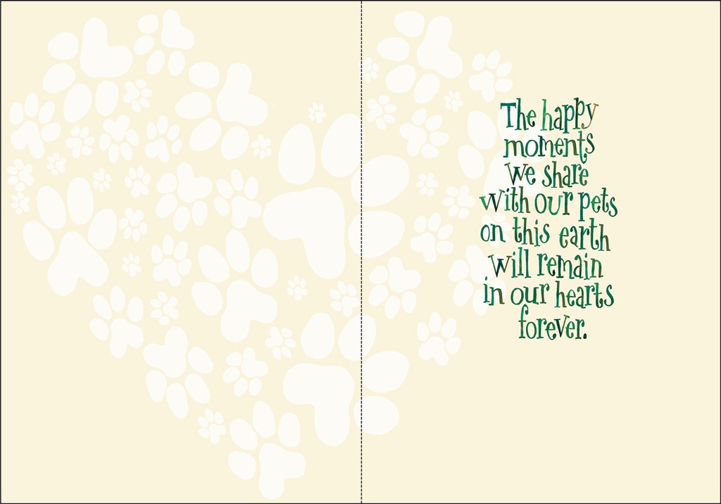 Sincere Sympathy Pet Loss Card extra