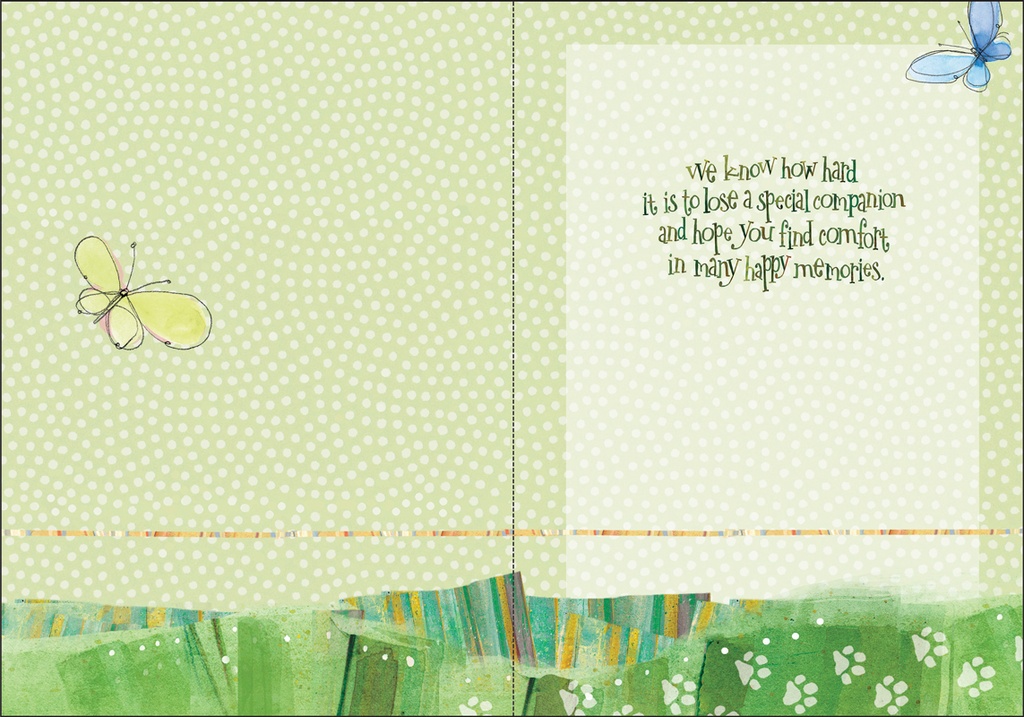 Comfort of Memories Pet Sympathy Card extra