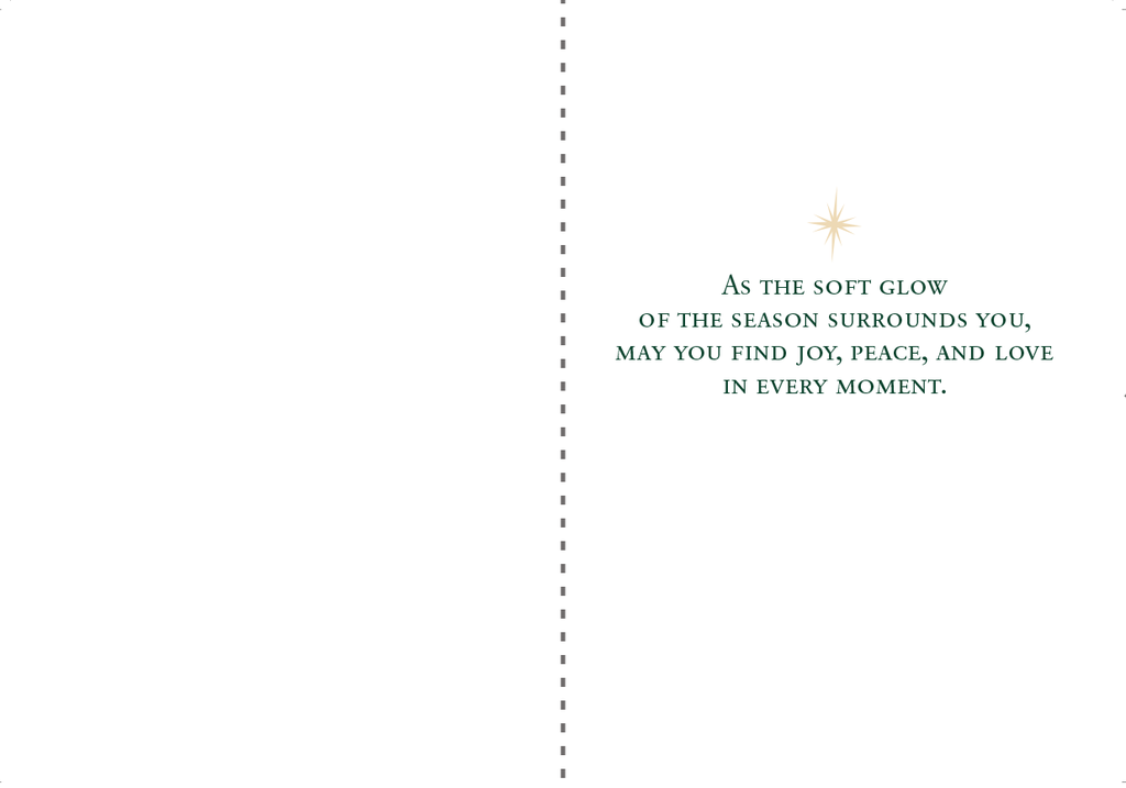 C701 - Glittery Metallic Gold Christmas Poinsettias Card extra