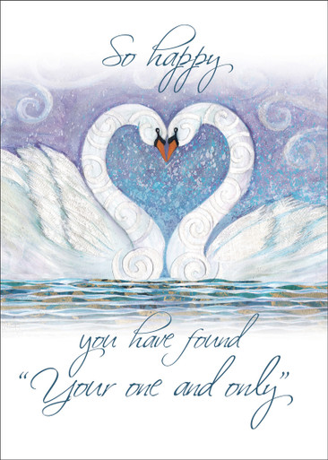 Elegant Swans Wedding Card