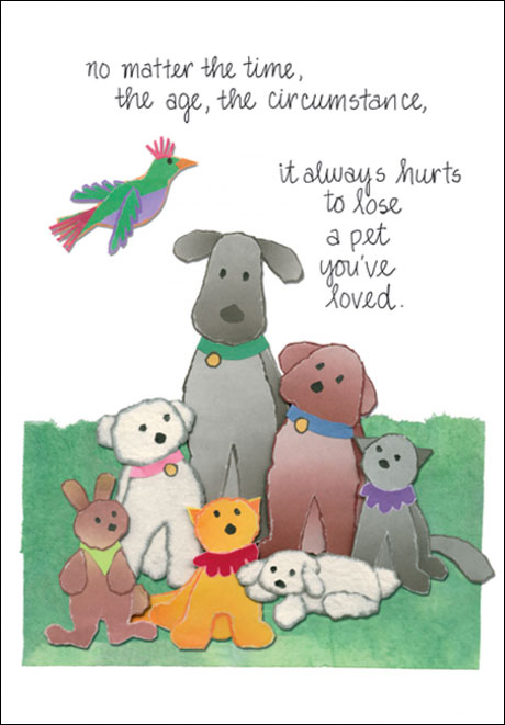 Hurts to Lose a Pet / Pet sympathy card-P408 extra