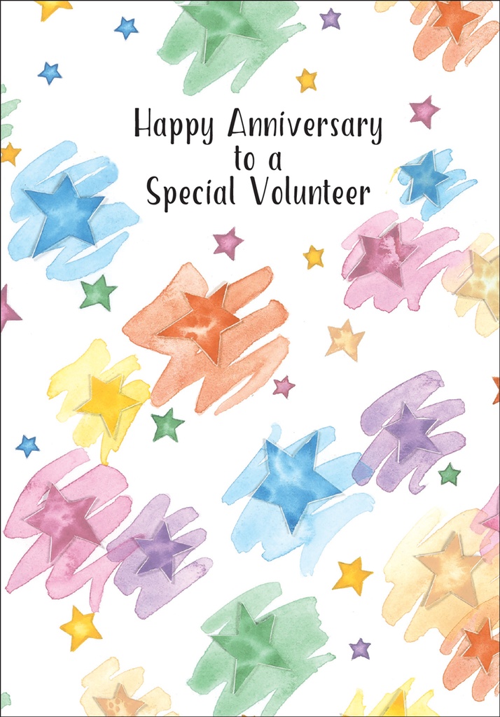 A1425V - Stars Anniversary Cards for Volunteers
