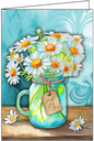 B115 Happy Birthday Daisies in Jar Greeting Card