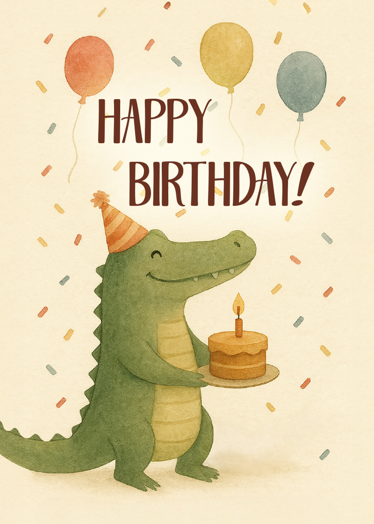 B141 - Birthday Alligator
