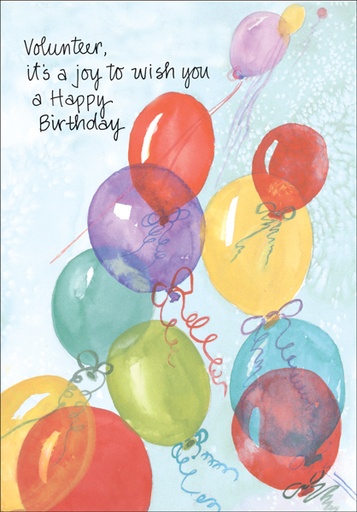 Balloons Birthday Cards for Volunteers