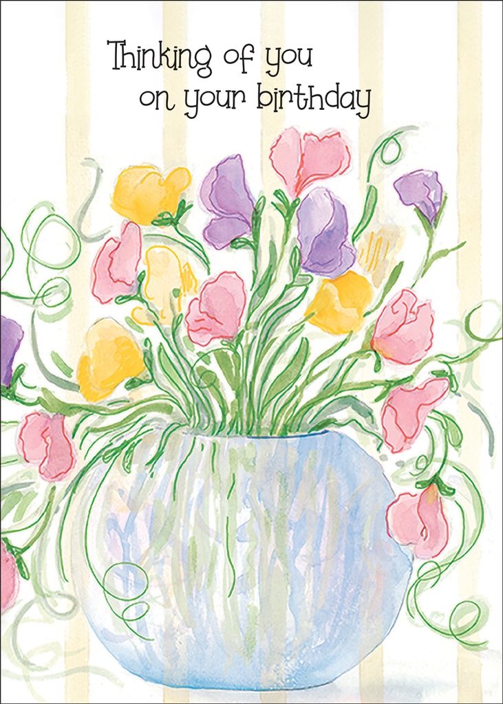 B4154 - Birthday - Sweet Peas