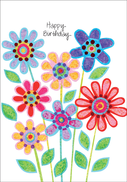 B5112 - Birthday - Bright Flowers